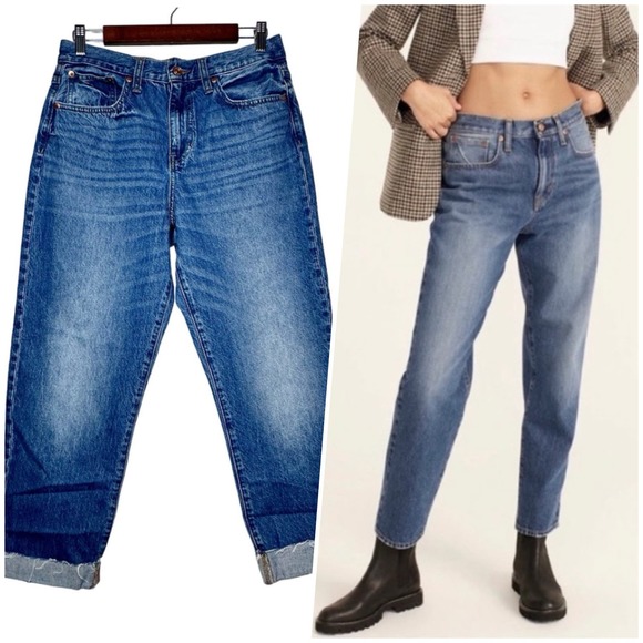J. Crew Denim - J. Crew | Women | Slouchy Raw Cuffed Hem Boyfriend Jeans | Size 28